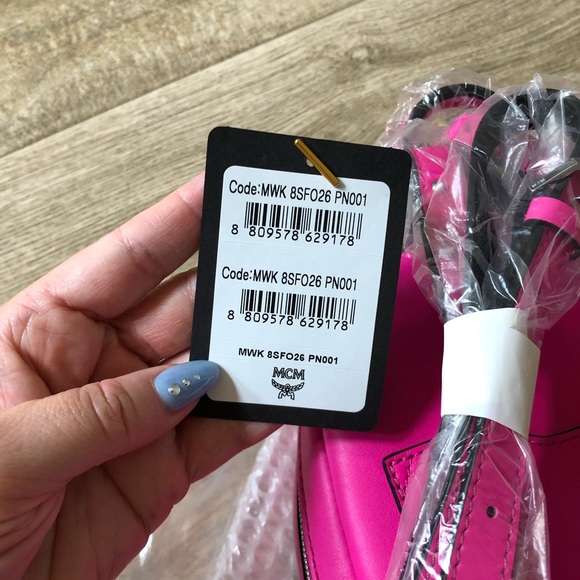 NWT MCM Studded Backpack Hot Pink - Picture 8 of 10